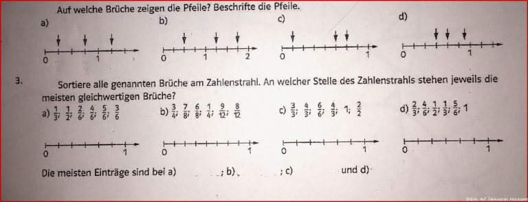 Brüche Beschriften Auf Dem Zahlenstrahl