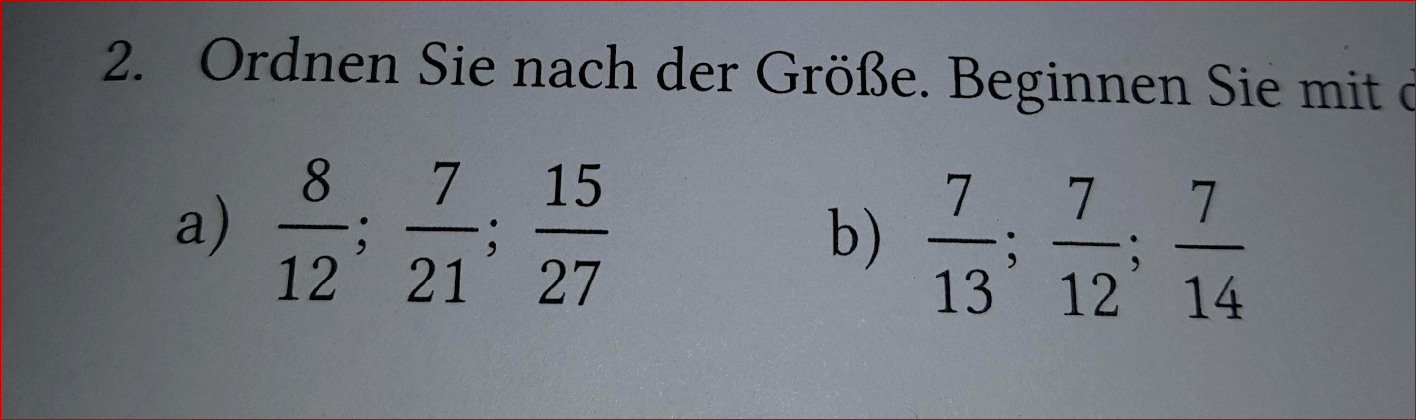 Brüche Der Größe Nach ordnen Puter Schule Mathematik