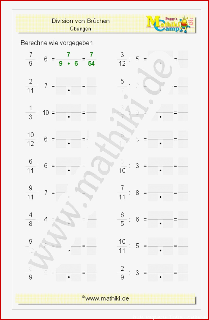 Brüche divi ren Klasse 5 6