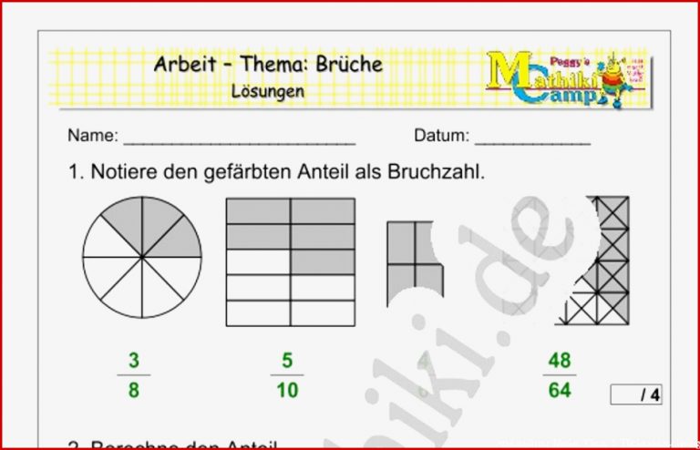 Brüche Erweitern Arbeitsblatt 5 Klasse Robert Hackett Schule