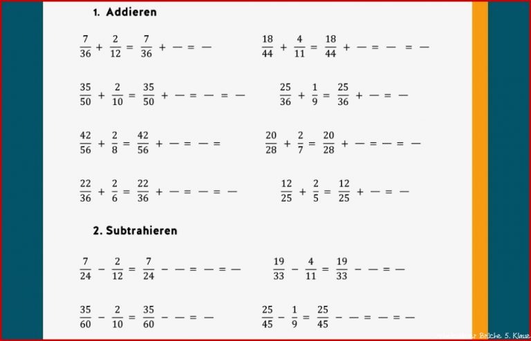Brüche Im Alltag 5 Klasse Arbeitsblätter Margaret Pitts