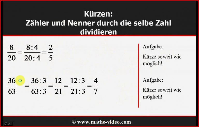 Brüche kürzen und erweitern © video