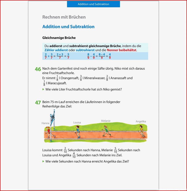 Brüche Mathe Arbeitbletter Klasse 6 Aufgabenblatt