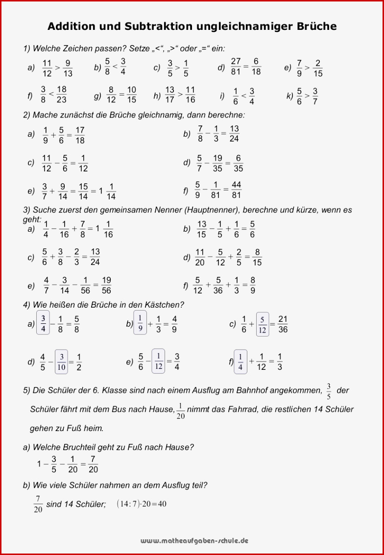 Brüche Mathe Arbeitbletter Klasse 6 Bruche Mathe