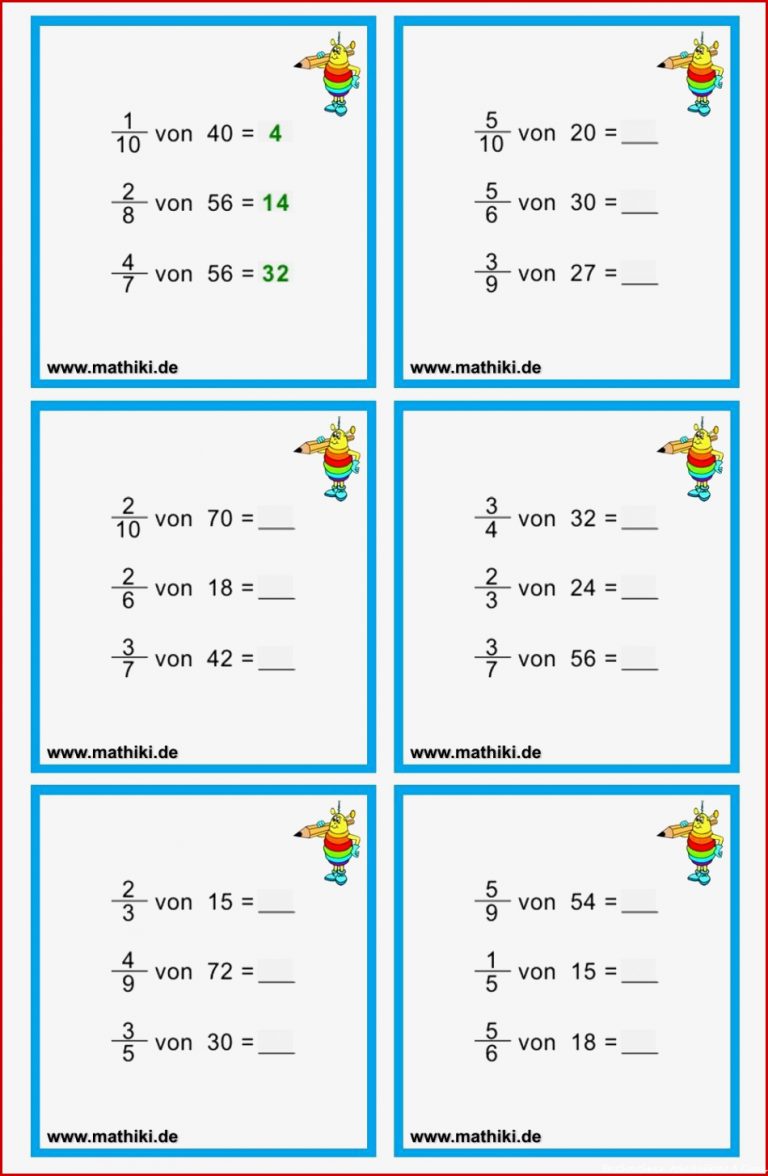 Brüche Mathe Arbeitbletter Klasse 6 Bruche Und