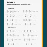 Brüche Mathe Arbeitbletter Klasse 6 Bruchrechnen