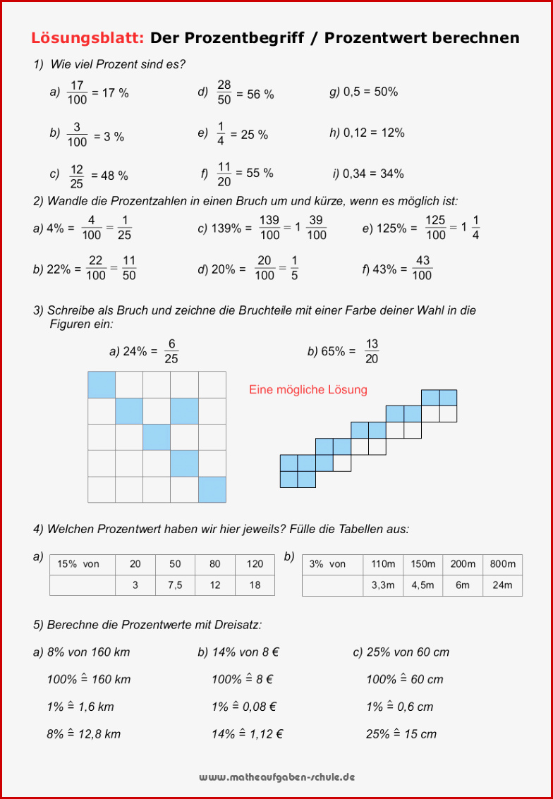 Brüche Mathe Arbeitbletter Klasse 6 Brüche