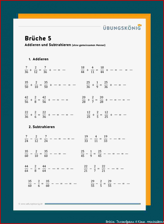 Brüche Mathe Arbeitbletter Klasse 6 Brüche Mathe