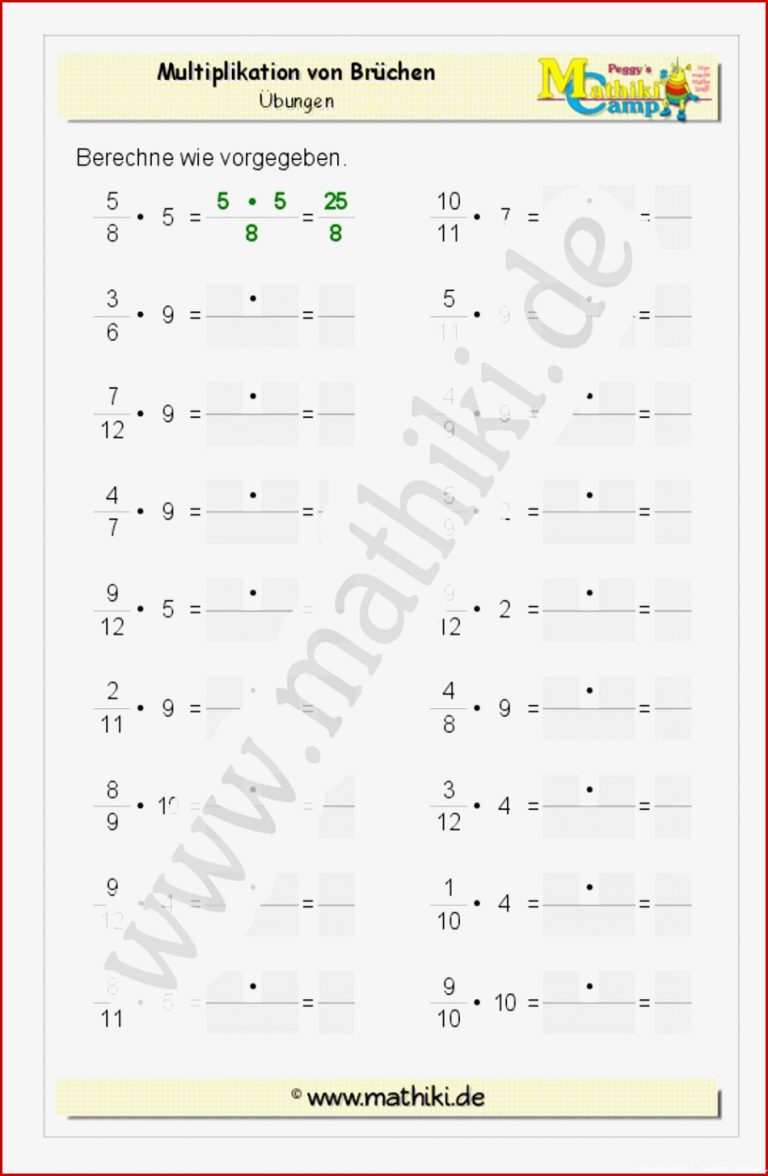 Brüche Mathe Arbeitbletter Klasse 6 Brüche Mathe