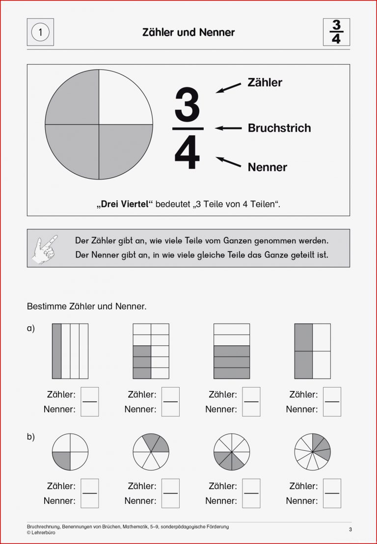 Brüche Mathe Arbeitbletter Klasse 6 Brüche Mathe