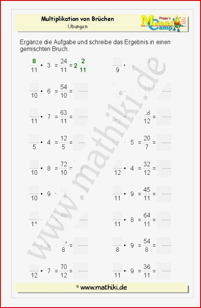 Brüche Mathe Arbeitbletter Klasse 6 Klassenarbeit Mathe