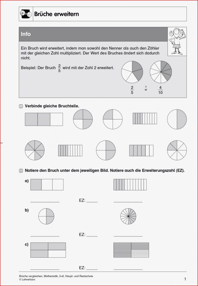 Brüche Mathe Arbeitbletter Klasse 6 Klassenarbeit Mathe