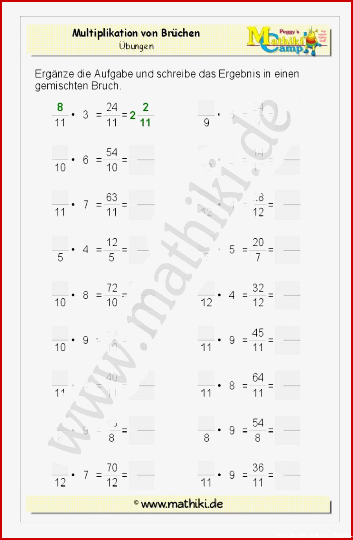 Brüche Mathe Arbeitbletter Klasse 6 Klassenarbeit Mathe