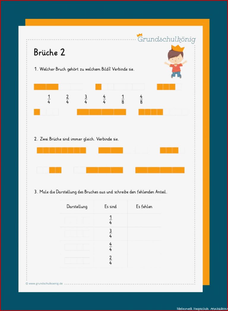 Brüche Mathe Arbeitbletter Klasse 6 Mathematik Klasse 6