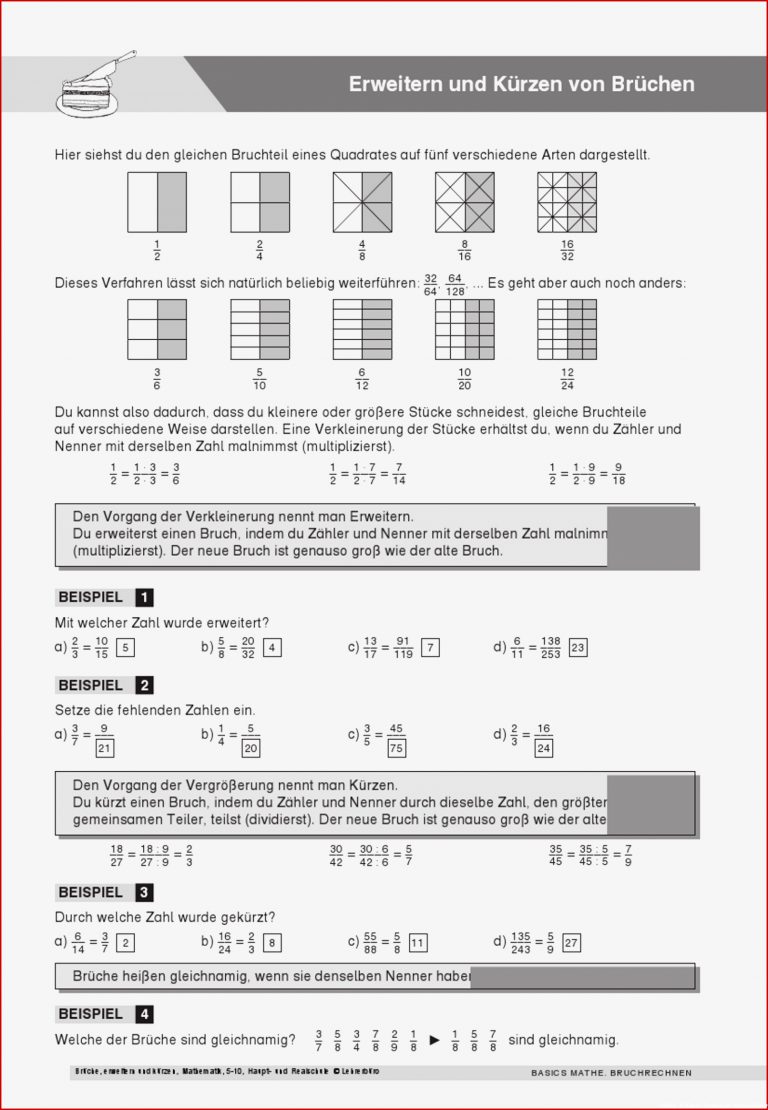 Brüche Mathe Arbeitbletter Klasse 6 Schulaufgaben