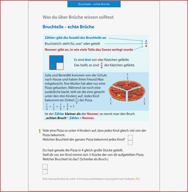 Brüche Mathe Arbeitbletter Klasse 6 Sekundarstufe I