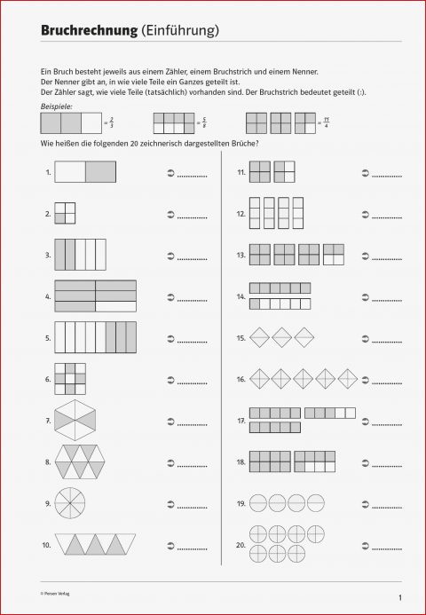 Brüche Mathe Arbeitbletter Klasse 6 so Versteht Und übt