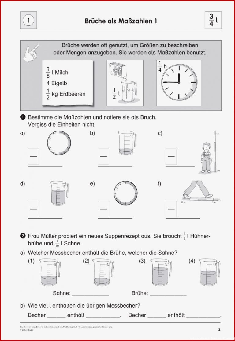 Brüche Mathe Arbeitbletter Klasse 6 sopäd