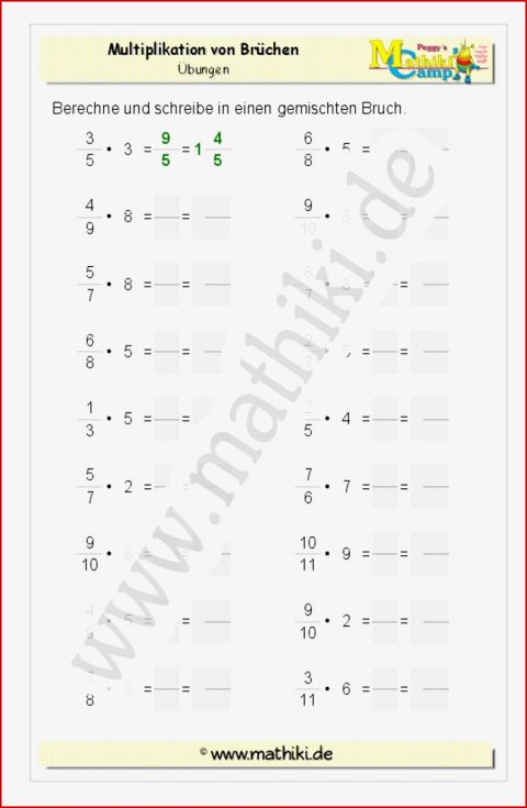 Brüche Mathe Arbeitbletter Klasse 6 Ubersicht