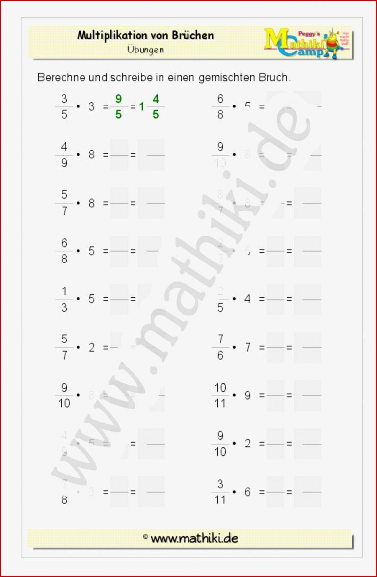 Brüche Mathe Arbeitbletter Klasse 6 Ubersicht