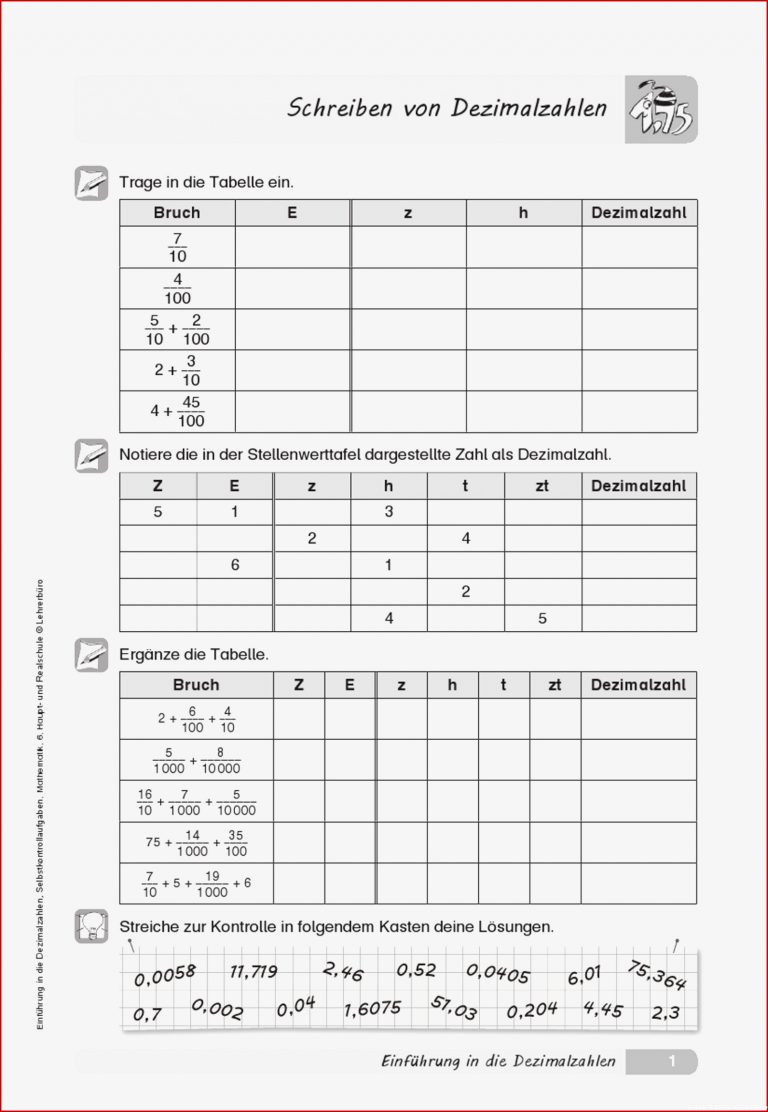 Brüche Mathe Arbeitbletter Klasse 6 Übungsheft