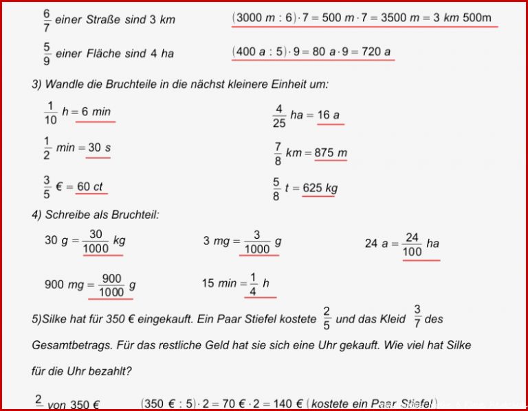 Brüche Mathe Arbeitbletter Klasse 6 Unterrichtsmaterial