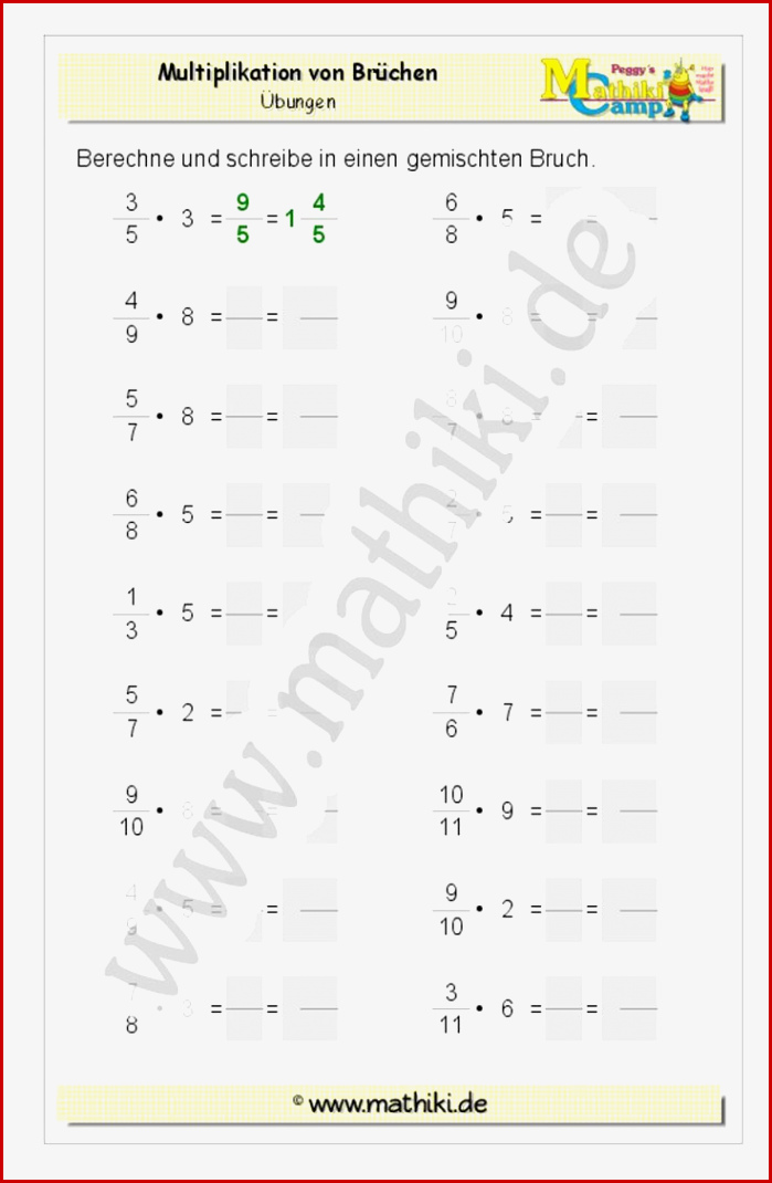 Brüche Multiplizieren Klasse 5 6