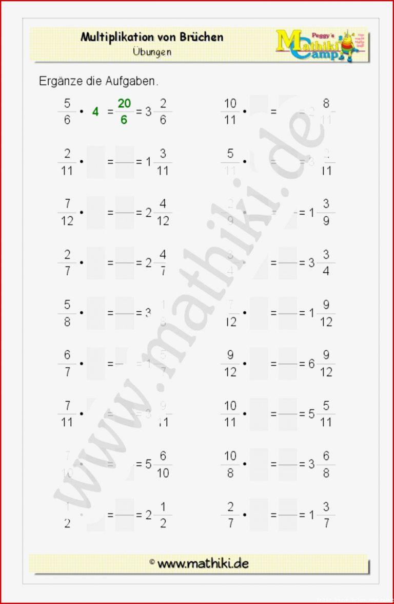 Brüche multiplizieren (Klasse 5/6) | Brüche multiplizieren, Brüche ...