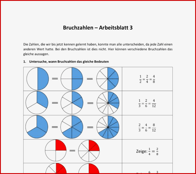 Brüche ordnen Arbeitsblatt sopäd Unterrichtsmaterial