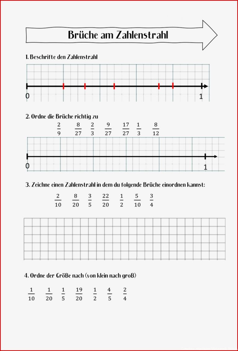 Brüche ordnen Arbeitsblatt Zahlen Von 1 Bis 20 ordnen