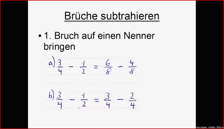 Brüche subtrahieren