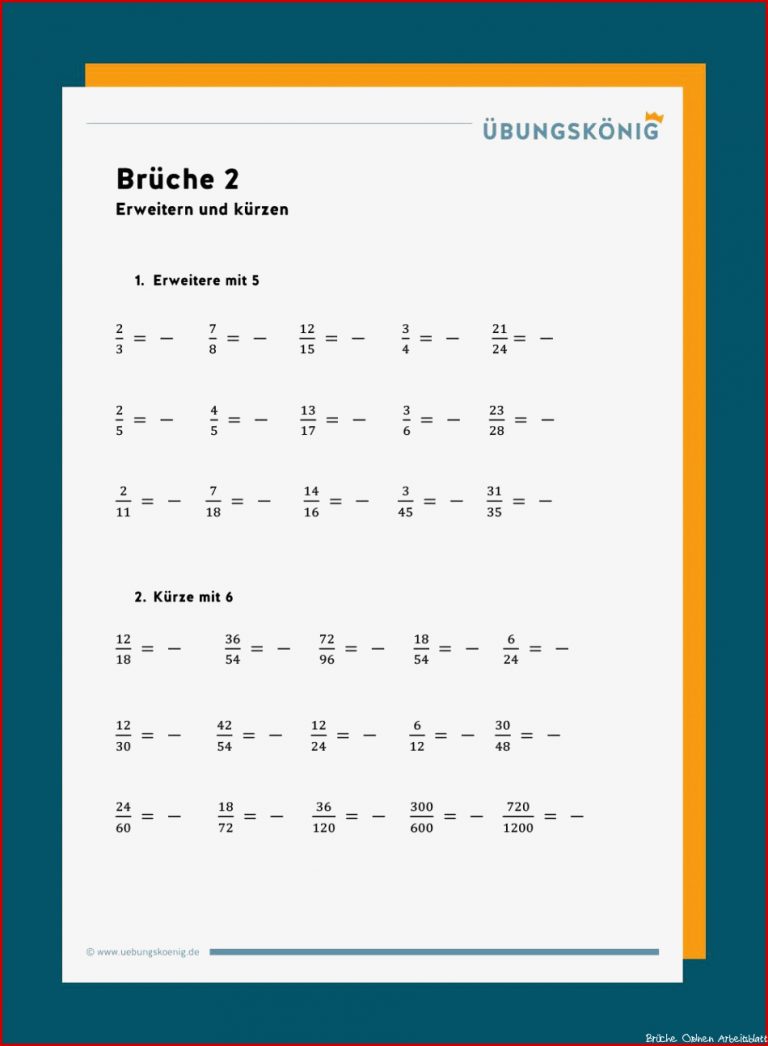 Brüche Vergleichen Und ordnen Arbeitsblatt Mathematik