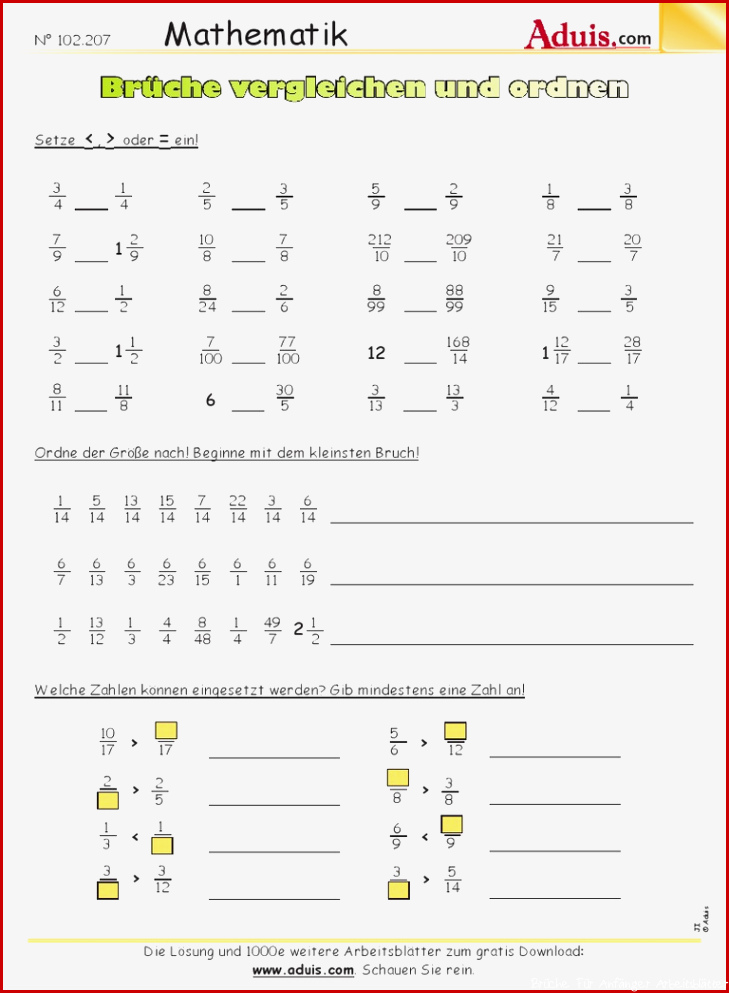 Brüche Vergleichen Und Ordnen - Indd | PDF