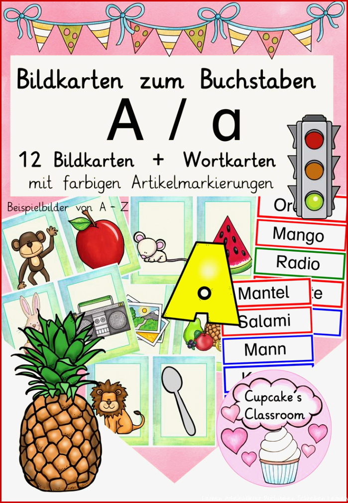 Buchstabe A Einführung Bildkarten Wortkarten