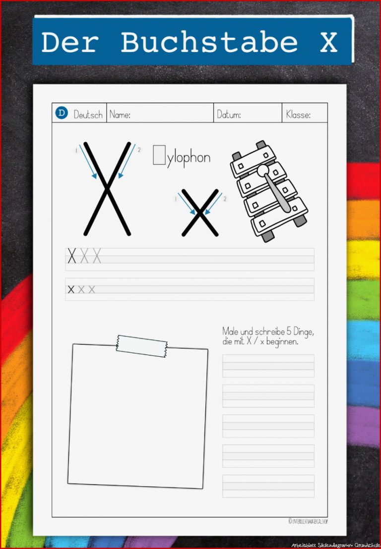 Buchstabe X Buchstabeneinführung – Unterrichtsmaterial