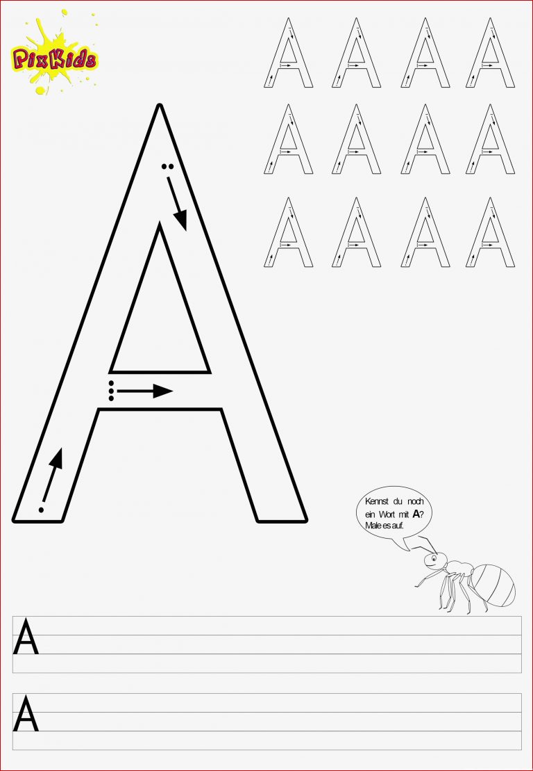 Buchstaben schreiben lernen Arbeitsblätter Buchstabe A