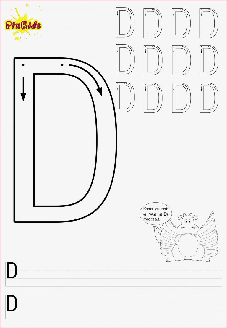 Buchstaben schreiben lernen Arbeitsblätter Buchstabe D