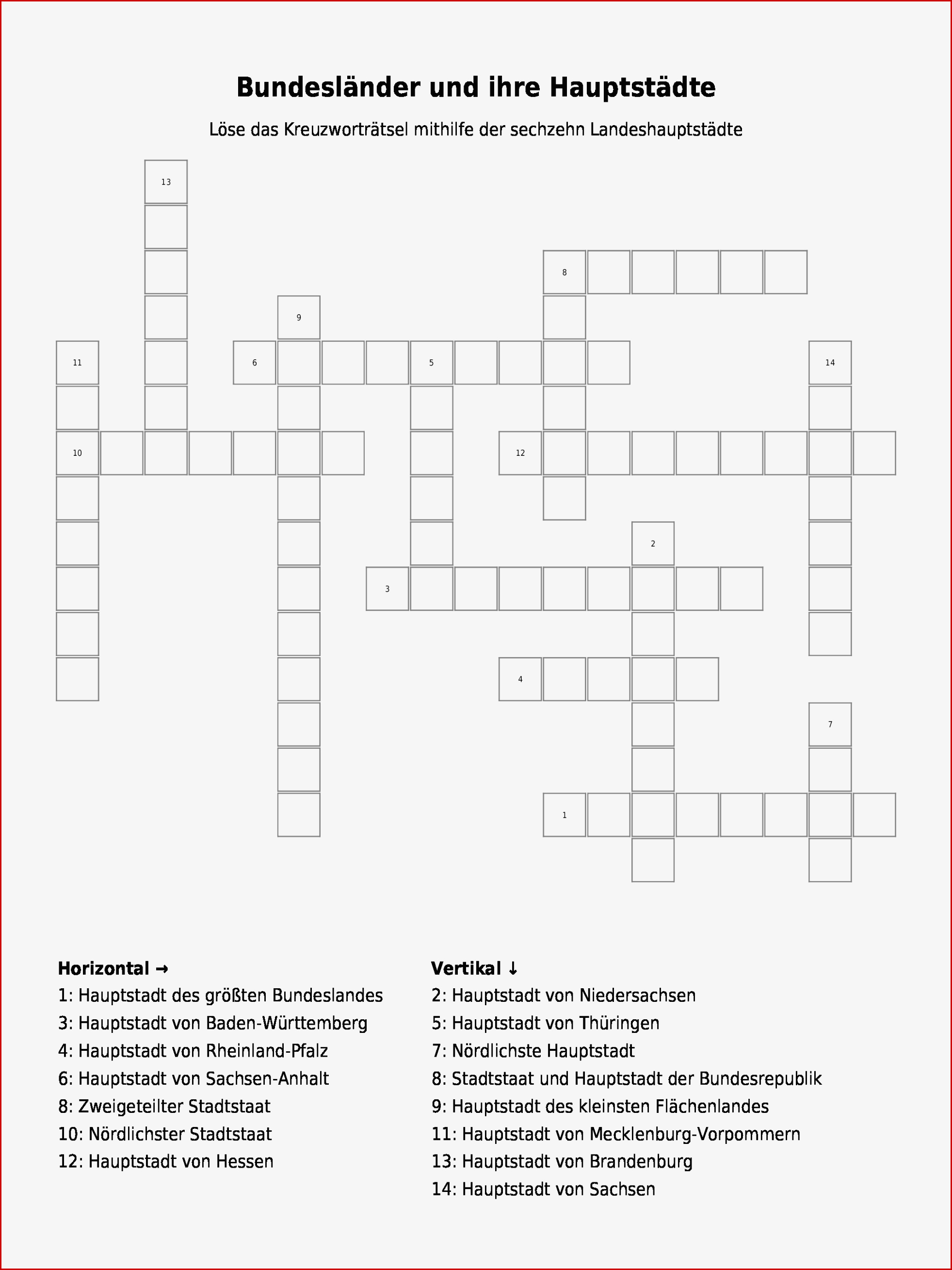 Bundesländer Deutschland Arbeitsblatt Grundschule