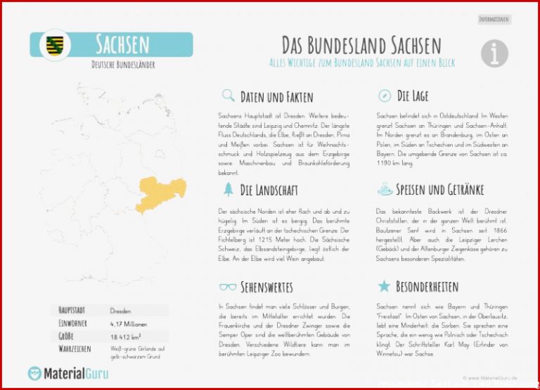 Bundesland Sachsen Materialguru