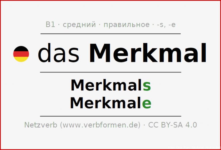 Cклонение Merkmal признак …