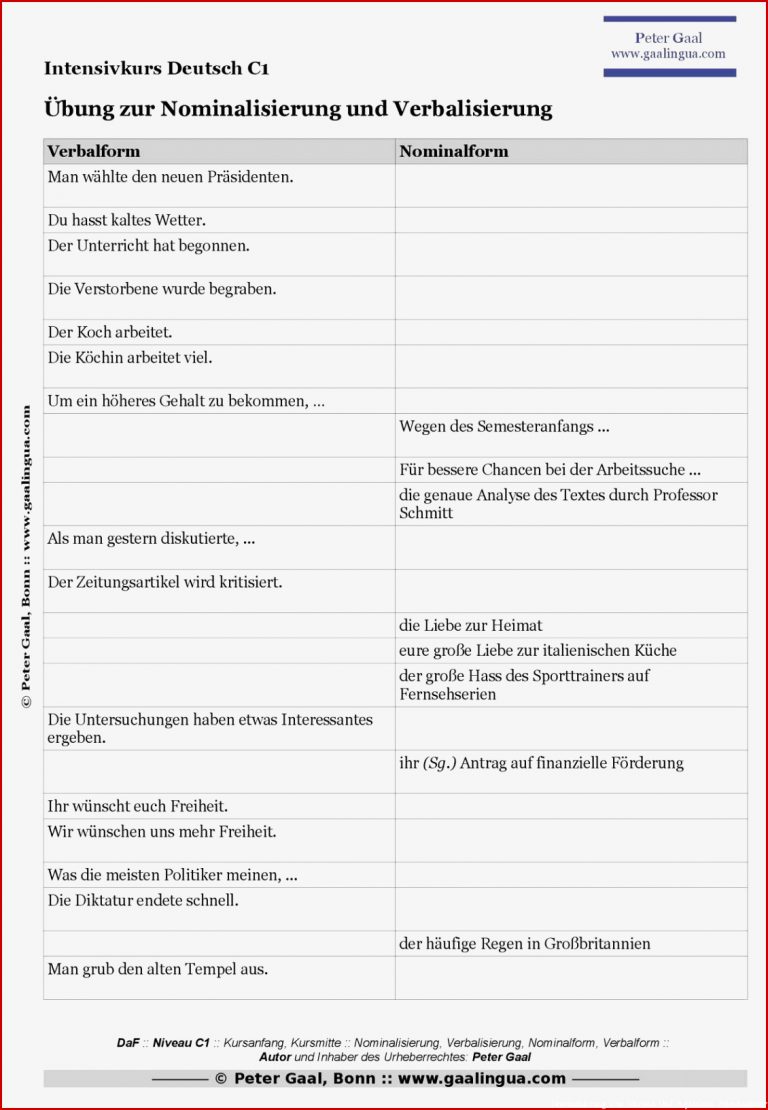 Calaméo Übung Zur Nominalisierung Und Verbalisierung Bzw