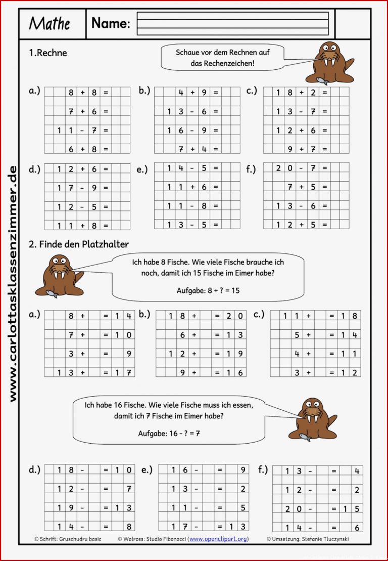 Carlottas Klassenzimmer Mathematik Arbeitsblatt 2 Klasse