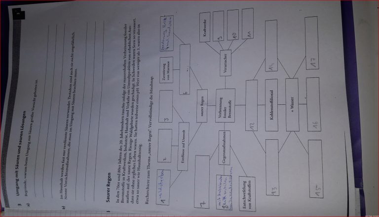 Chemie Hausausgabe Arbeitsblatt Saurer Regen Klasse 9