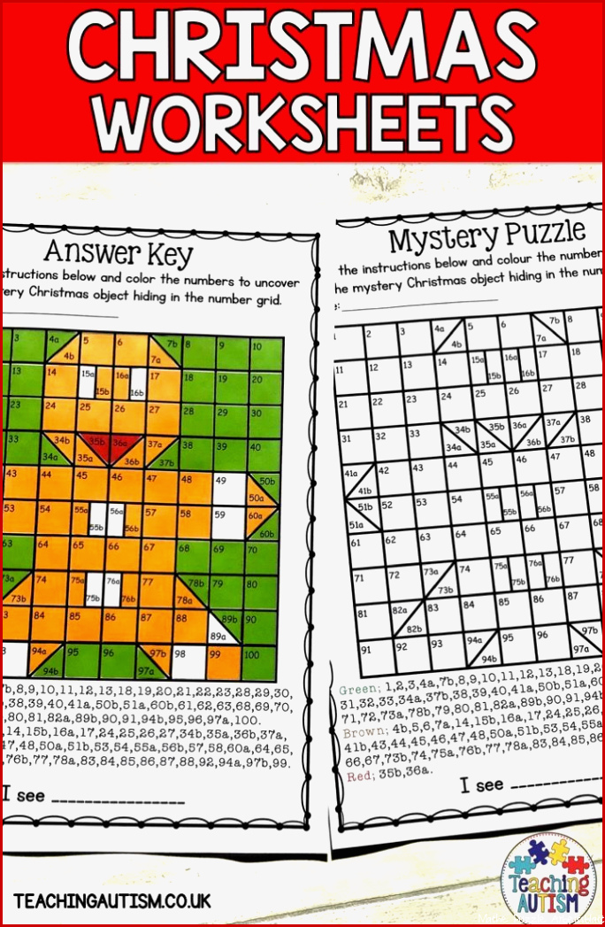 Christmas Math Mystery Puzzles Number Grids