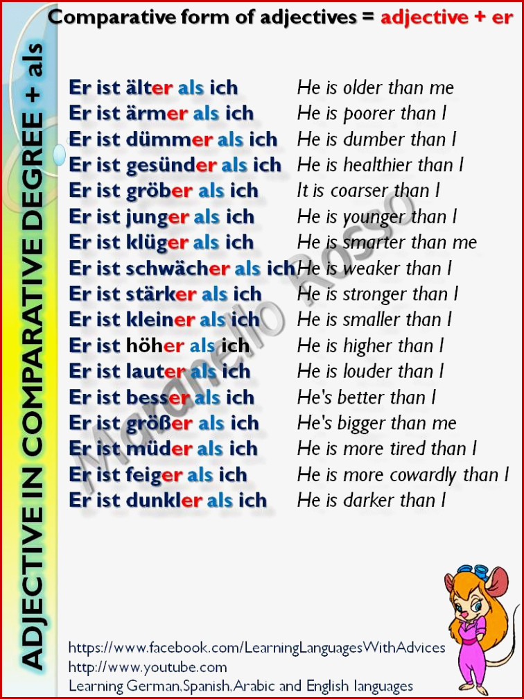 Coperative form Of Adjectives T Staerker Als Ich Etc