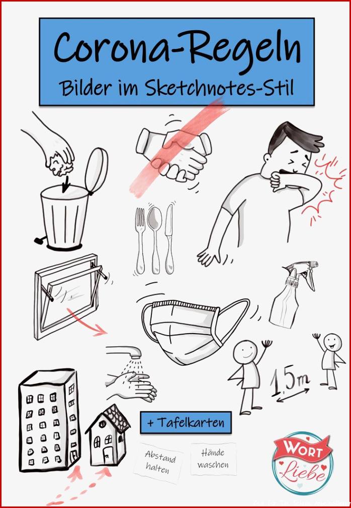 Corona Sketchnotes Bilder und Tafelkarten Cliparts png