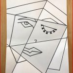 Cubist Picasso Porträtunterricht Mit Gefaltetem Papier