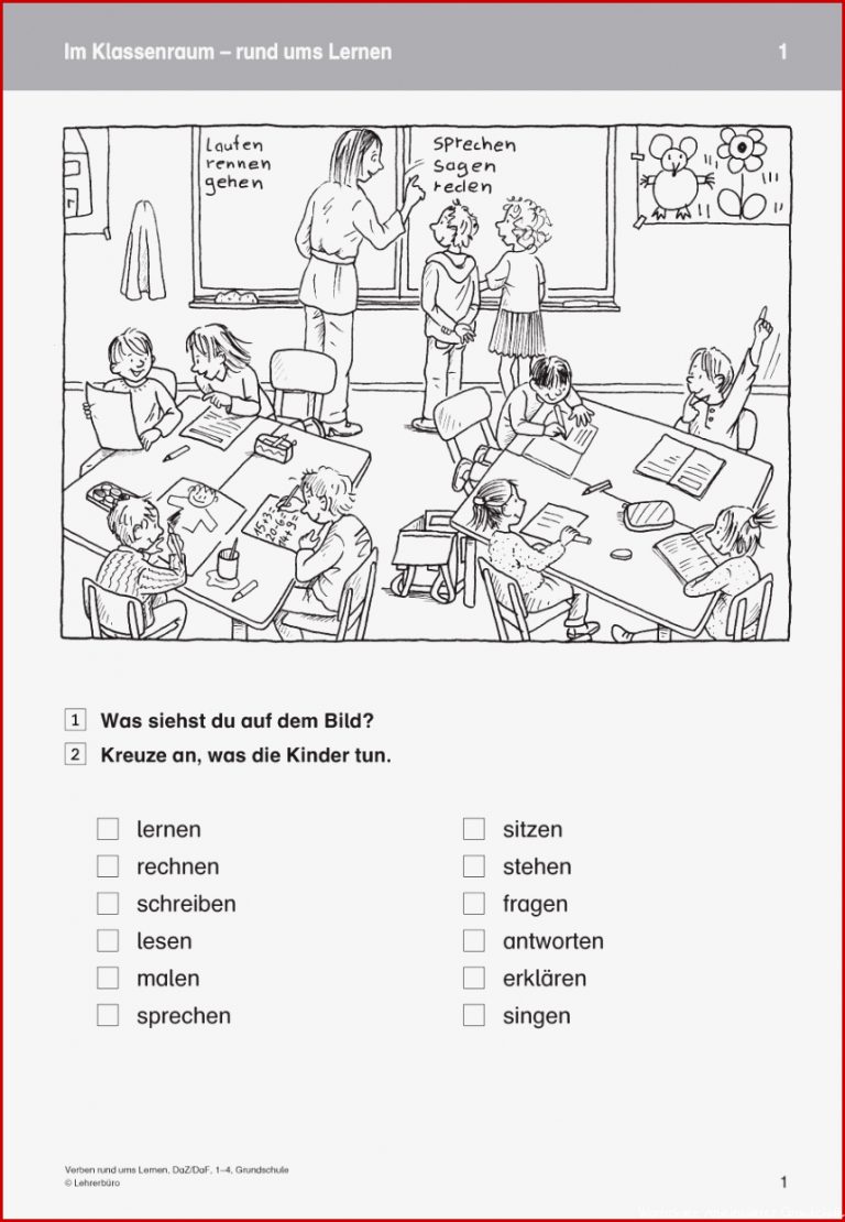 DaF DaZ · Arbeitsblätter · Grundschule · Lehrerbüro