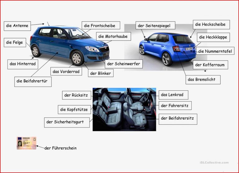 Das Auto Arbeitsblatt Kostenlose DAF Arbeitsblätter