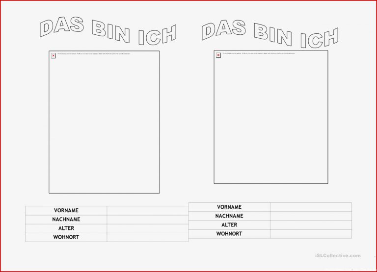 Das Bin Ich Arbeitsblatt Kostenlose Daf Arbeitsblätter
